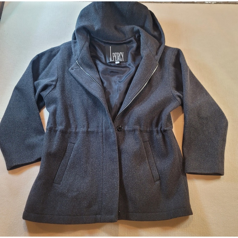 VINTAGE J. Percy 100% Wool Coat Vintage Made in USA Gray excellent condition